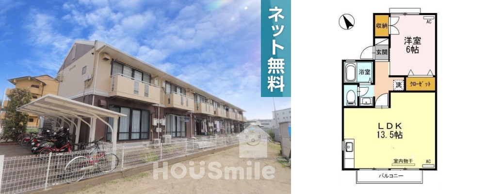 セジュール佐古 201の外観と間取り図