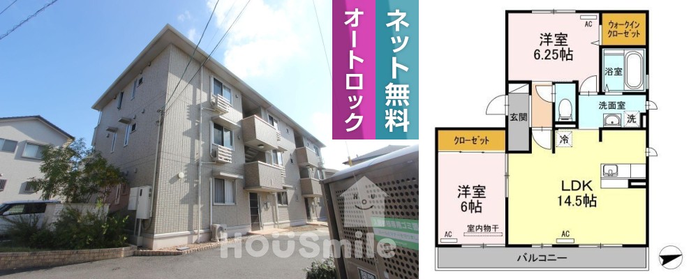 パルクアミティエI 201の外観と間取り図