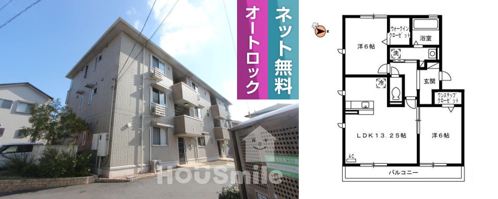 パルクアミティエI 203の外観と間取り図