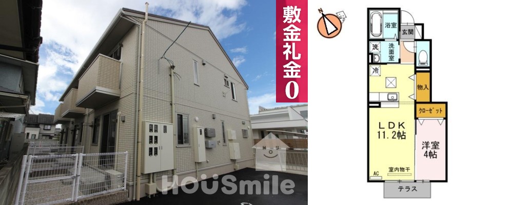 Ms’壱番館 102の外観と間取り図