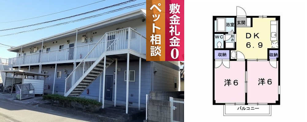 メゾン竹内 101の外観と間取り図