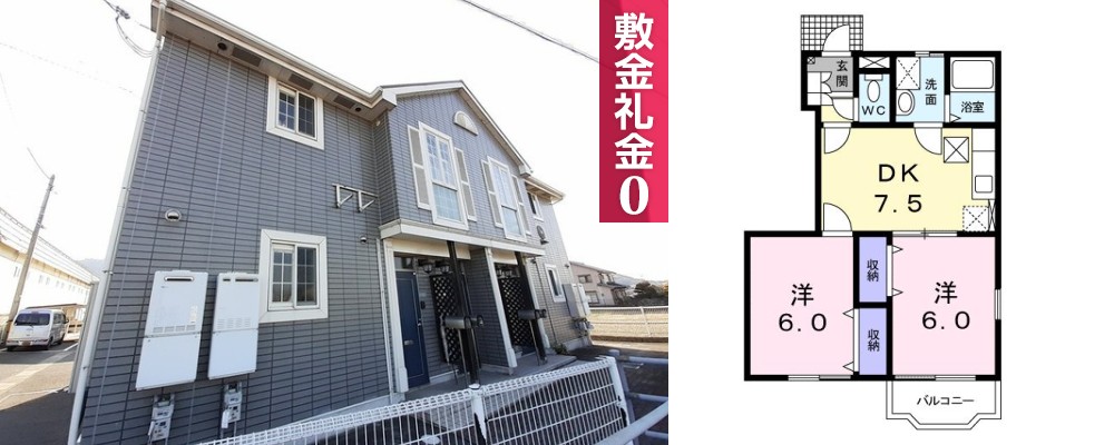 パインヒル石井 A 101の外観と間取り図