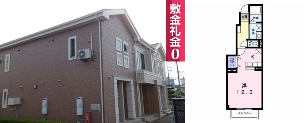 グレースコート A 102の外観と間取り図