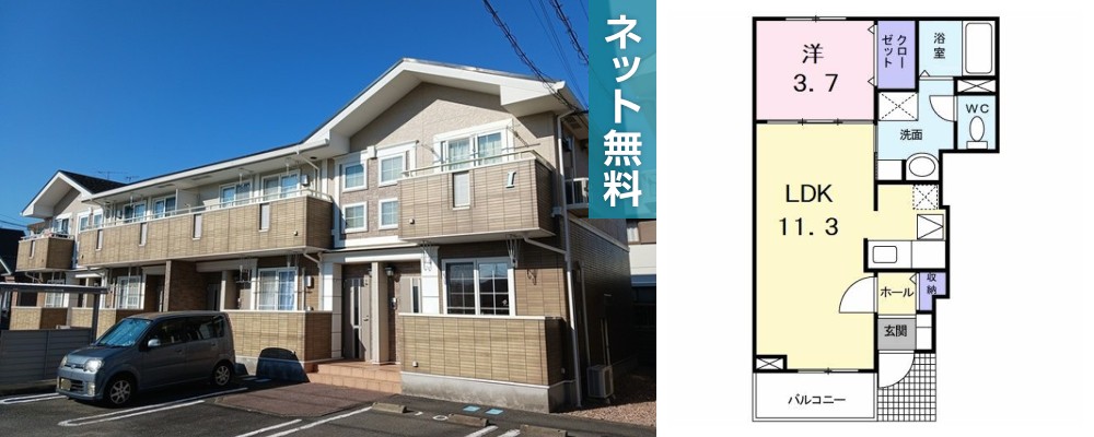 ティファニーハイツ I 103の外観と間取り図