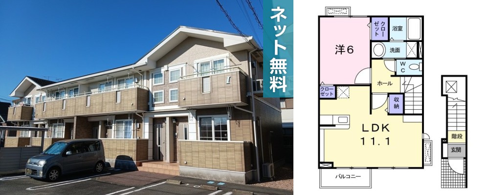 ティファニーハイツ I 202の外観と間取り図