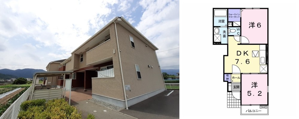 メゾン アスナロ I 103の外観と間取り図