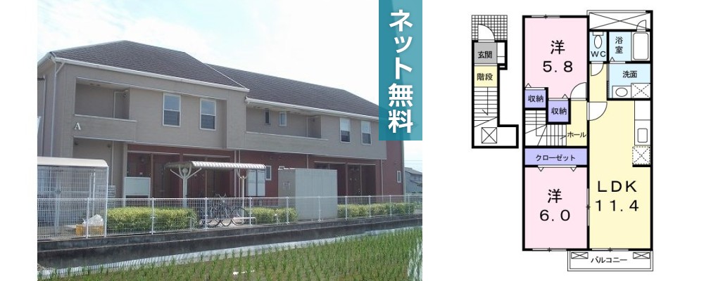 レジデンス サザン A 203の外観と間取り図
