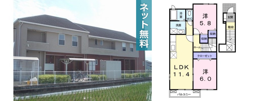 レジデンス サザン A 205の外観と間取り図