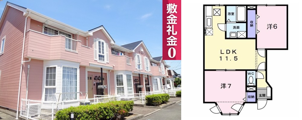 ローズライフ K 101の外観と間取り図