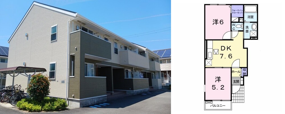 メゾン ド シュウ 101の外観と間取り図