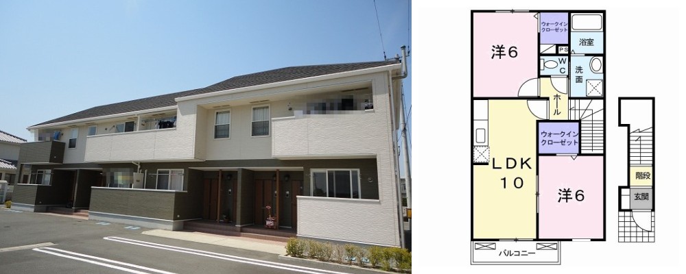 メゾン ド シュウ 203の外観と間取り図