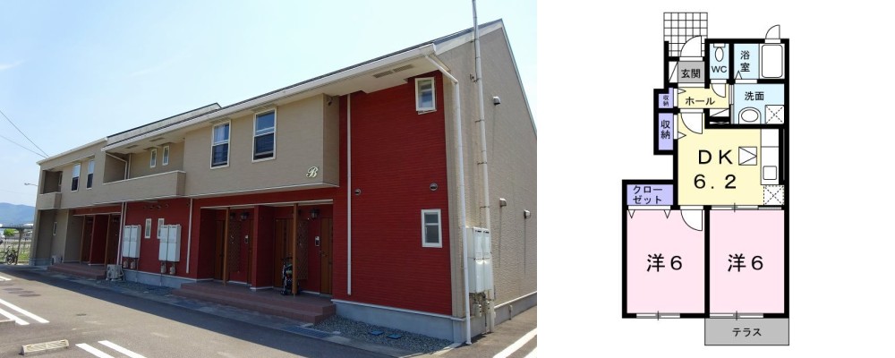 シェーン パラスト B 103の外観と間取り図