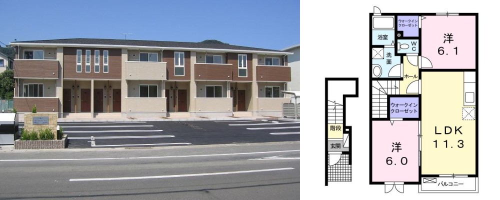 サンシャインT・I 203の外観と間取り図