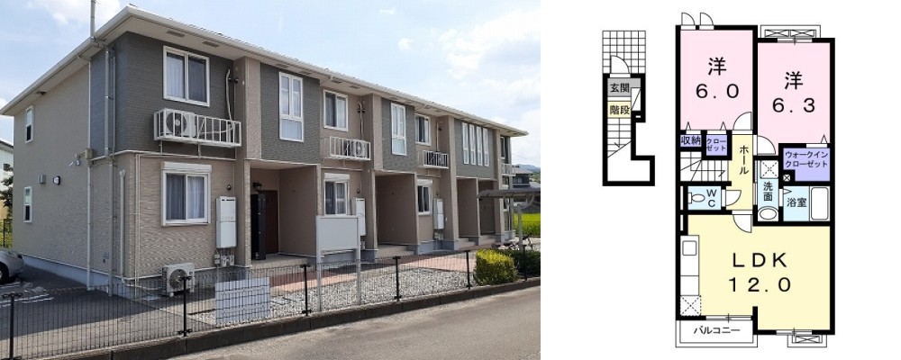 エレガンシア篠原 203の外観と間取り図