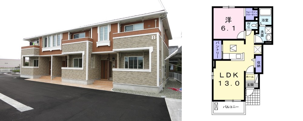 アネッサ B 101の外観と間取り図