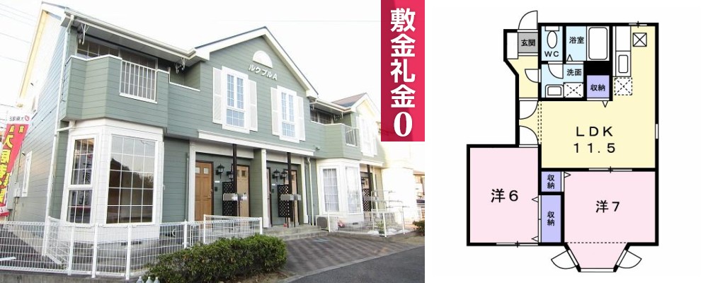 ルクプル B 101の外観と間取り図