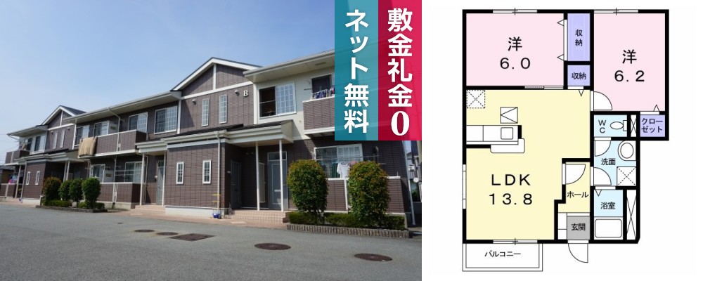 サンシェール B 101の外観と間取り図