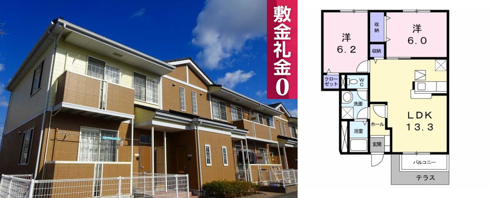 ラ フォーレ・ガーデン 102の外観と間取り図