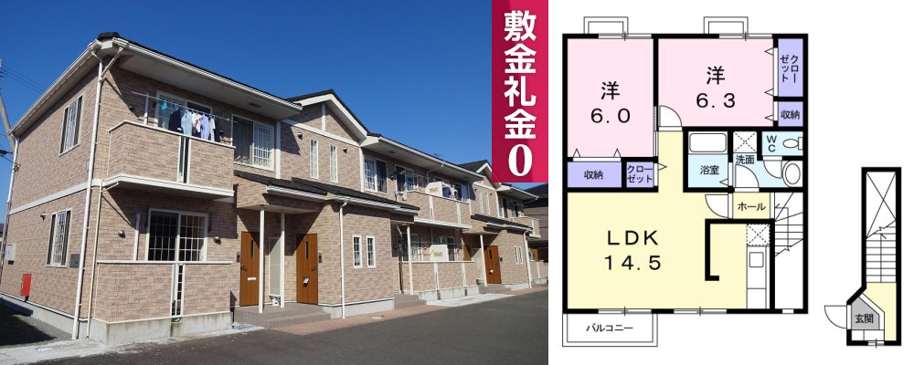 ウィルレジデンスVI 203の外観と間取り図