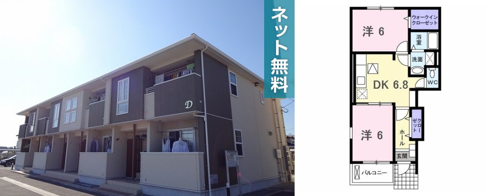 サンパティーク・パレス D 101の外観と間取り図