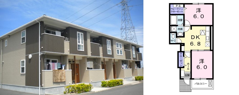 フリーデ 103の外観と間取り図