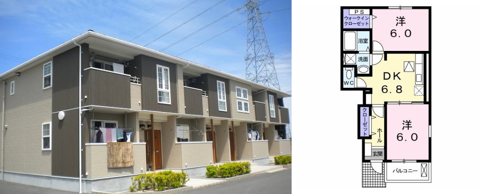 フリーデ 105の外観と間取り図