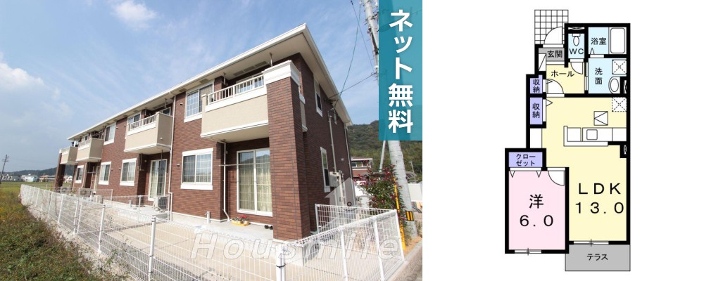 ワンピースII 102の外観と間取り図
