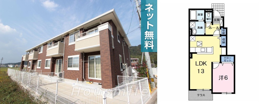 ワンピースII 103の外観と間取り図