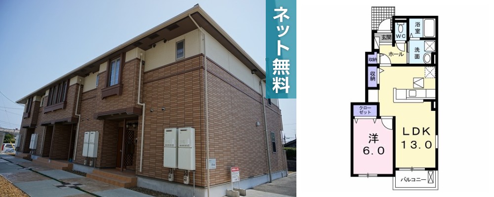 グリーンビレッジ 101の外観と間取り図