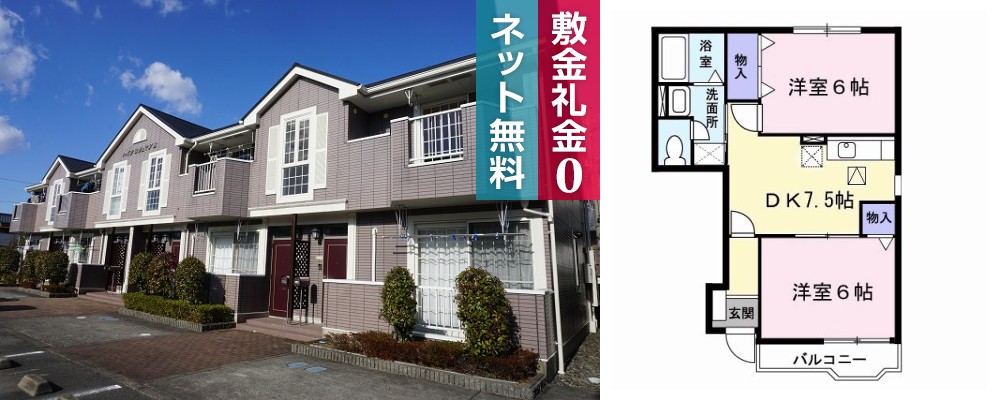 ハイツ ロジュマンB 105の外観と間取り図