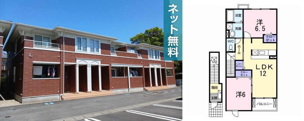 アンジェリカ C 202の外観と間取り図