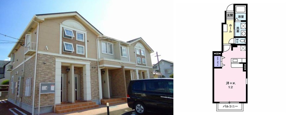 セレノ・カーサ A 101の外観と間取り図