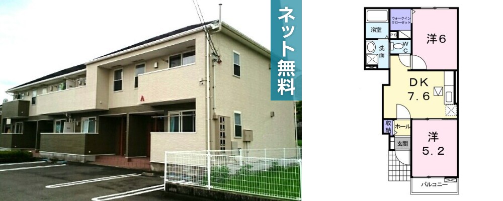 グリュックハウス A 102の外観と間取り図