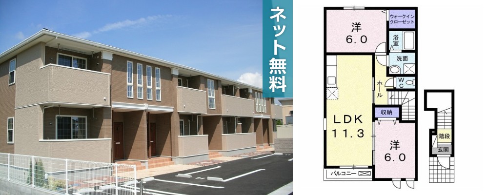 グロワール 201の外観と間取り図