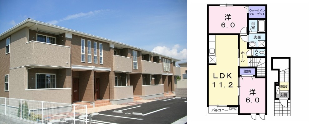 グロワール 205の外観と間取り図