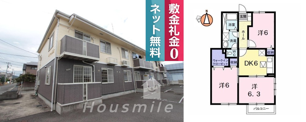 ロイヤル雑賀 101の外観と間取り図
