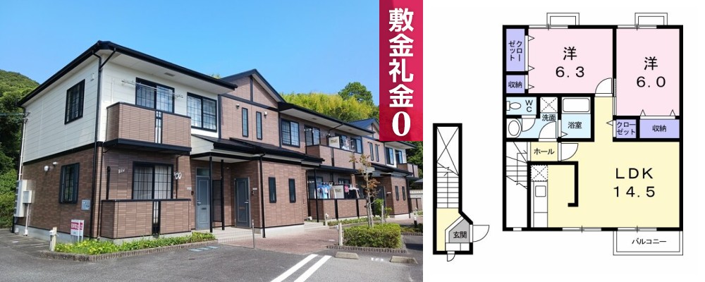 カサ モデルナ II 202の外観と間取り図