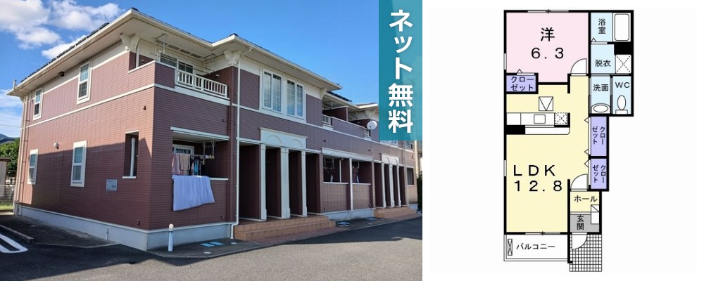 サンリット コアA 101の外観と間取り図