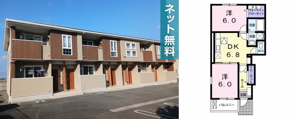 サニープレイスA 101の外観と間取り図