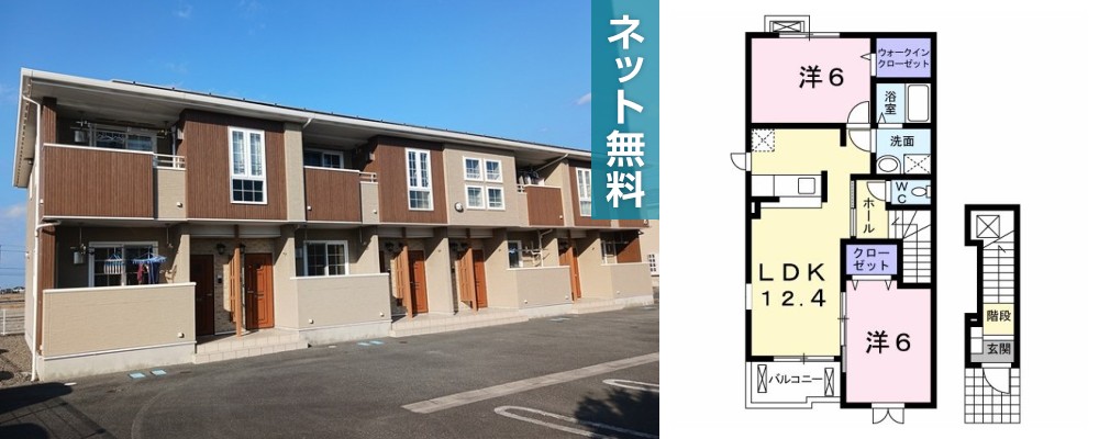サニープレイスA 201の外観と間取り図
