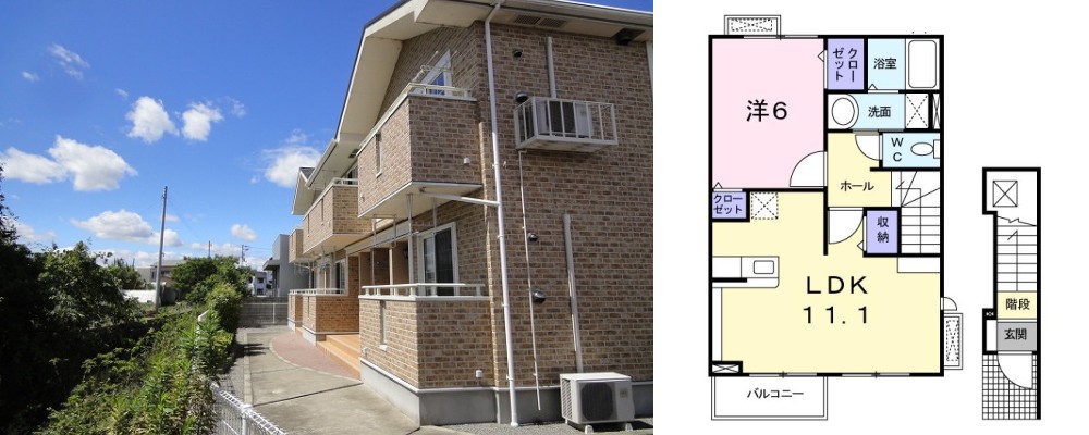 向日葵 II 202の外観と間取り図