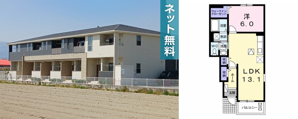 アンジュ ボヌール 106の外観と間取り図