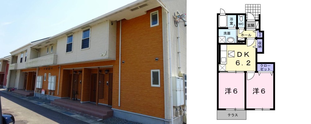 シェーン パラスト A 105の外観と間取り図