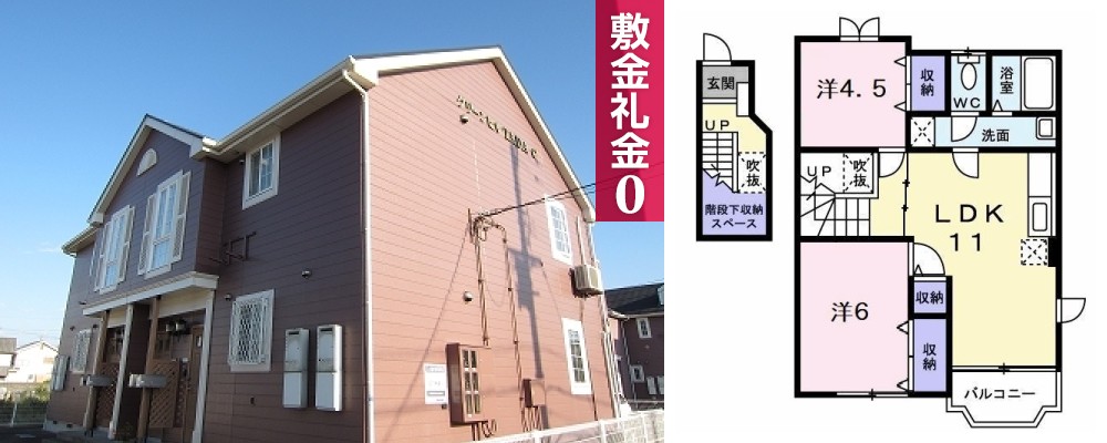 グリーンヒルTADA C 201の外観と間取り図