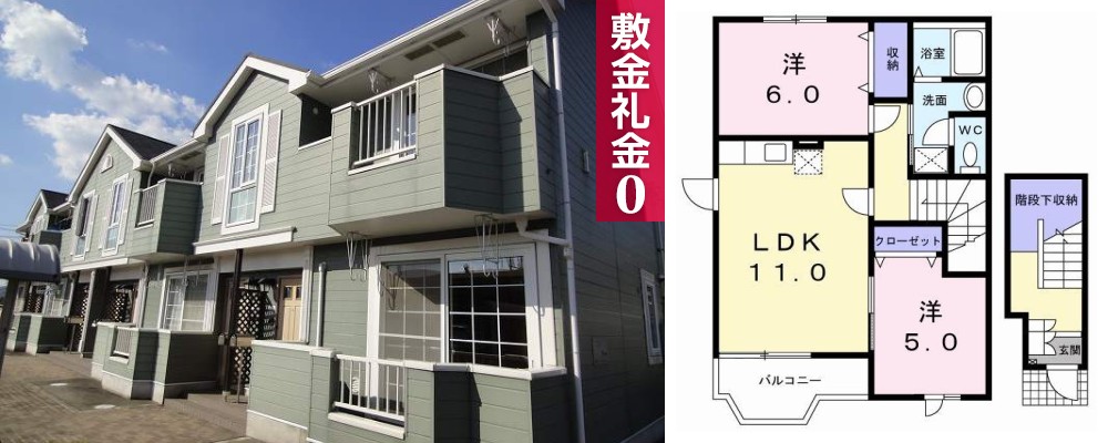 フォワージュI 201の外観と間取り図