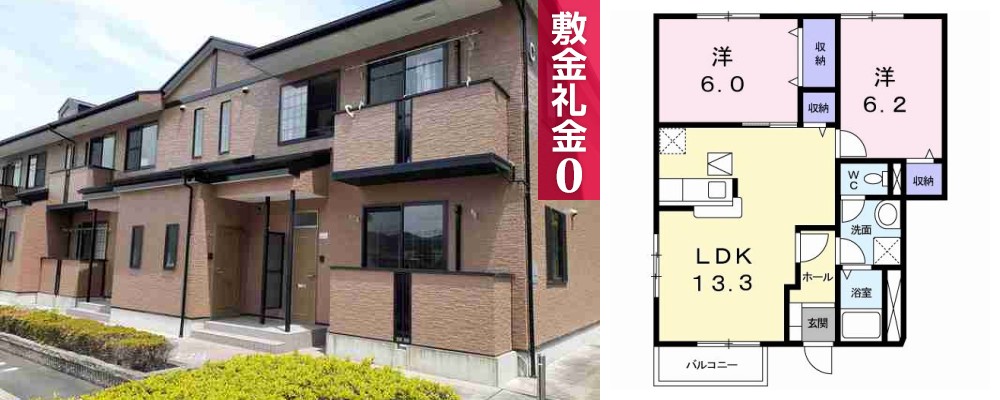 ブルースカイC 101の外観と間取り図