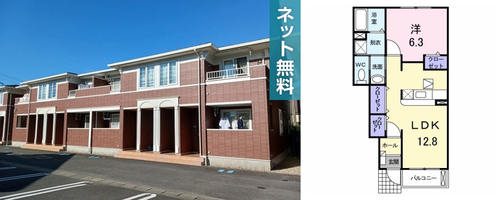 アンジェリカ B 102の外観と間取り図