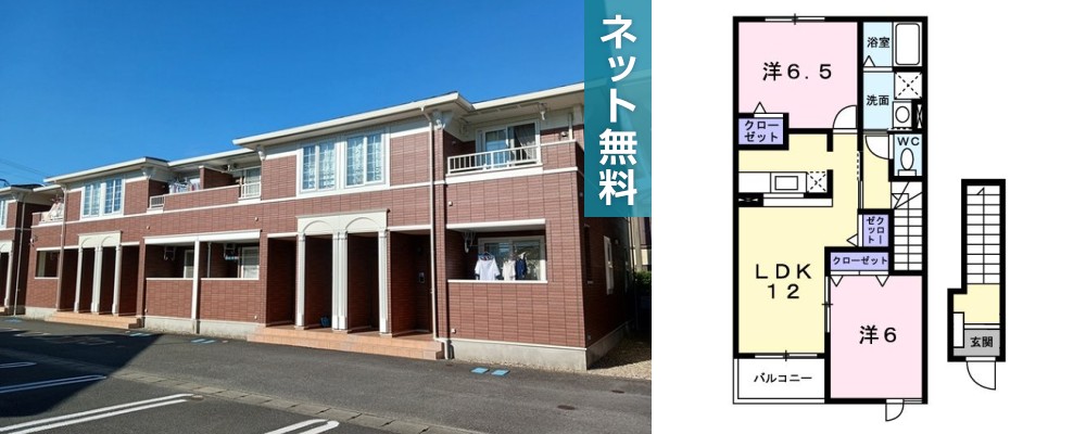 アンジェリカ B 203の外観と間取り図