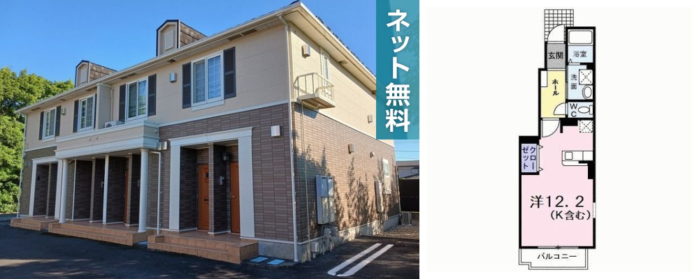 アンジェリカ E 101の外観と間取り図