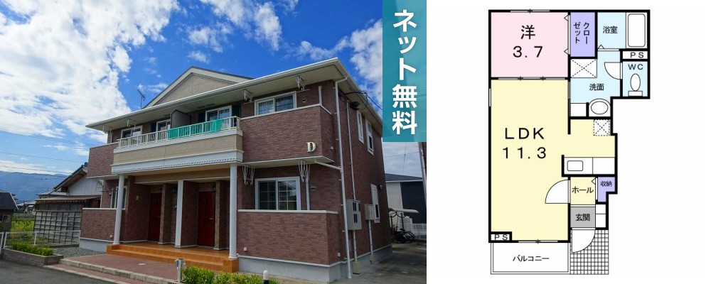ボア・ソルテ D 101の外観と間取り図